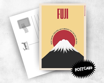 Fuji Postcard – Retro Travel Art with Envelope | Places Collection