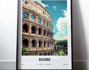 DIGITAL DOWNLOAD Rome Travel Poster Italy Wall Art Home Decor