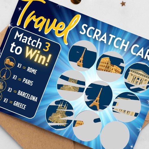 Travel Scratch Card Surprise Gift Holidays Card Custom Etsy UK