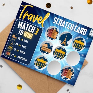 Travel Scratch Card | Holidays Card | Custom Scratch Card | Holiday Reveal | Travel Gift Idea | Birthday Gift for Him or Her | Boarding Pass