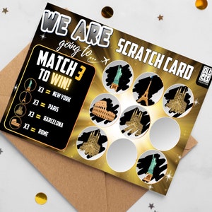 We Are Going To Scratch Card | Holiday Reveal Scratch Card | Custom Scratch Card | Gift Idea | Birthday Gift for Him or Her | Boarding Pass