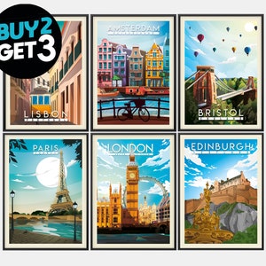 Money Saving Offer | Travel Collection | Any 3 Prints of your Choice | Gift Idea | City Wall Art | Travel Poster | Destination | Travelling