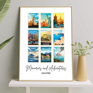 Custom Travel Memories Print | Valentine's Day Gift | Boyfriend-Girlfriend Poster | Customised Couple | Anniversary | Love Story