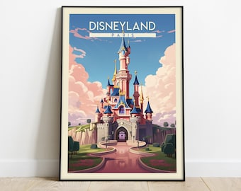 Wall Art Disneyland Paris Print City Travel Poster Disney Postcard Gift Idea Room Decor Places Printable Art Kids Decoration Idea