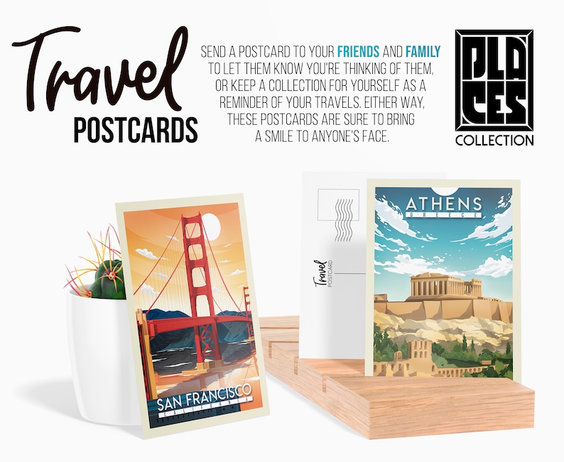 Travel Postcards World Postcards Postcard Print Gift Idea Retro Postcards Vintage Travel Postcard image 9