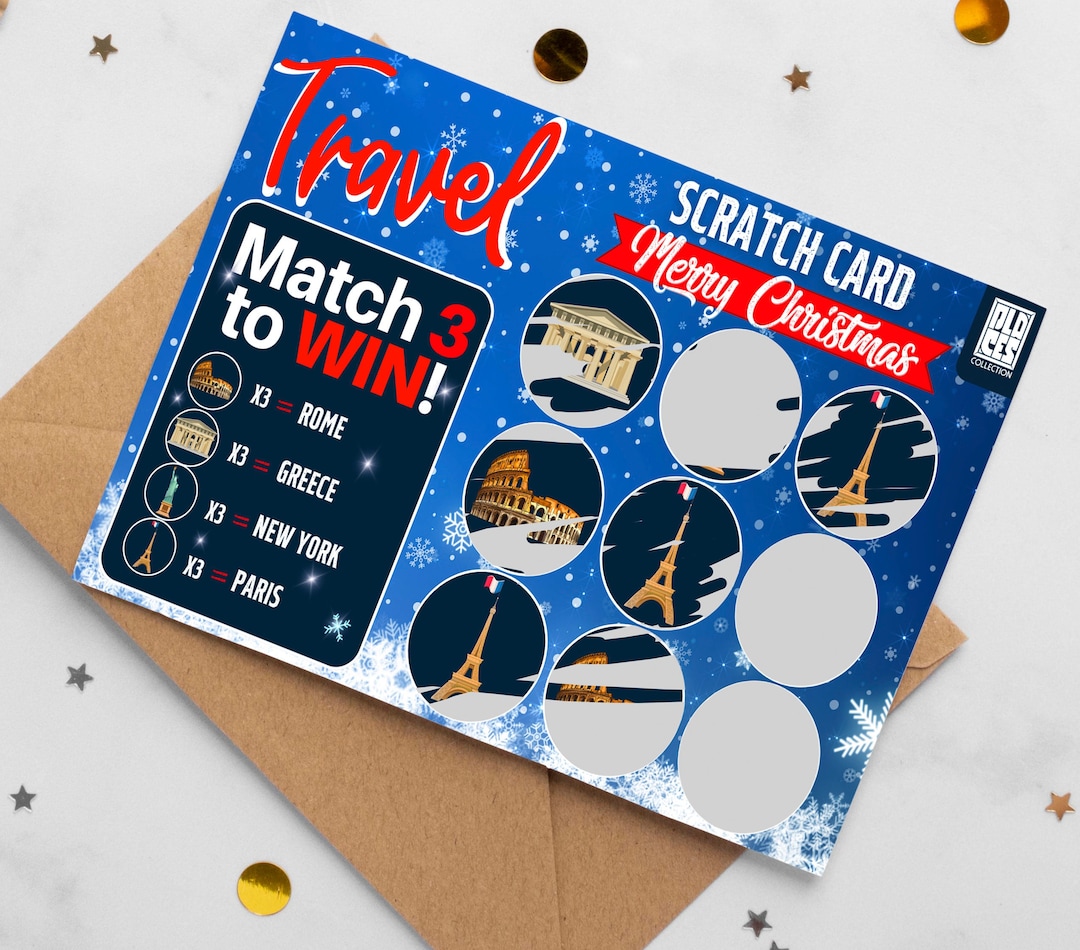 Holiday Reveal Christmas Scratch Card Personalised Holiday Etsy UK