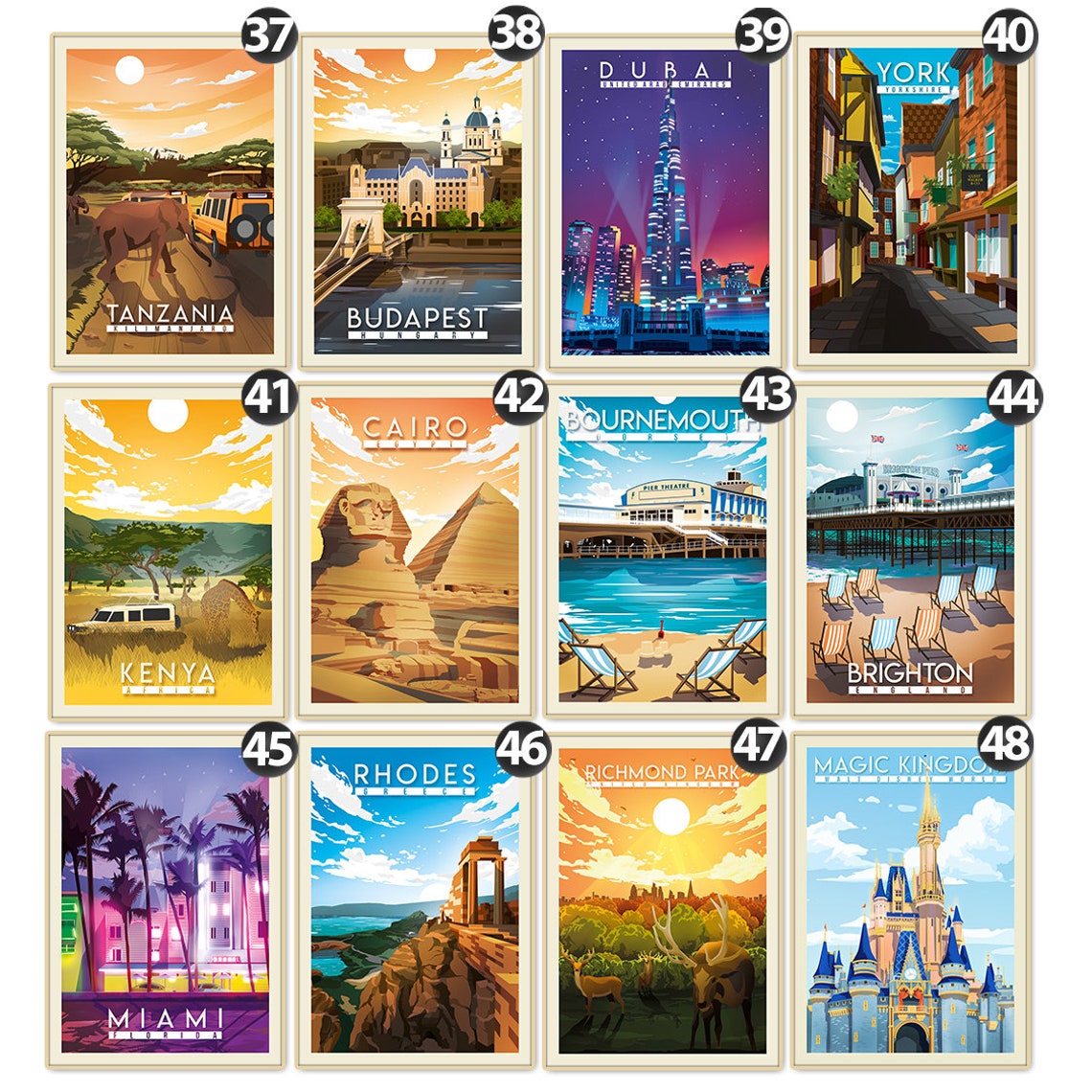 City Wall Art Collection Places Print World Travel Poster Etsy UK