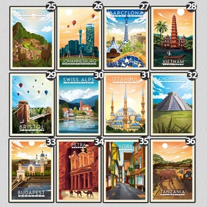 Travel Postcards World Postcards Postcard Print Gift Idea Retro Postcards Vintage Travel Postcard image 5