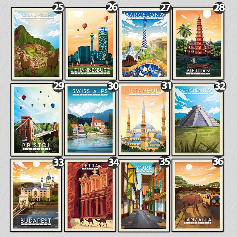 Travel Postcards World Postcards Postcard Print Gift Idea Retro Postcards Vintage Travel Postcard image 5