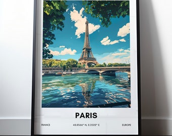 DIGITAL DOWNLOAD Paris Wall Art France Travel Poster Digital Print