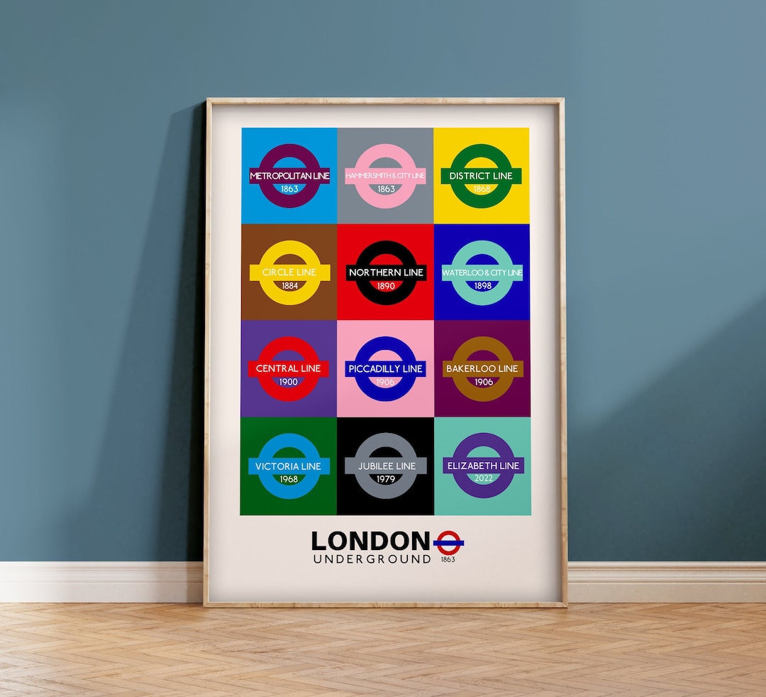 Wall Art London Underground Poster Tube Lines Print Travel Poster ...