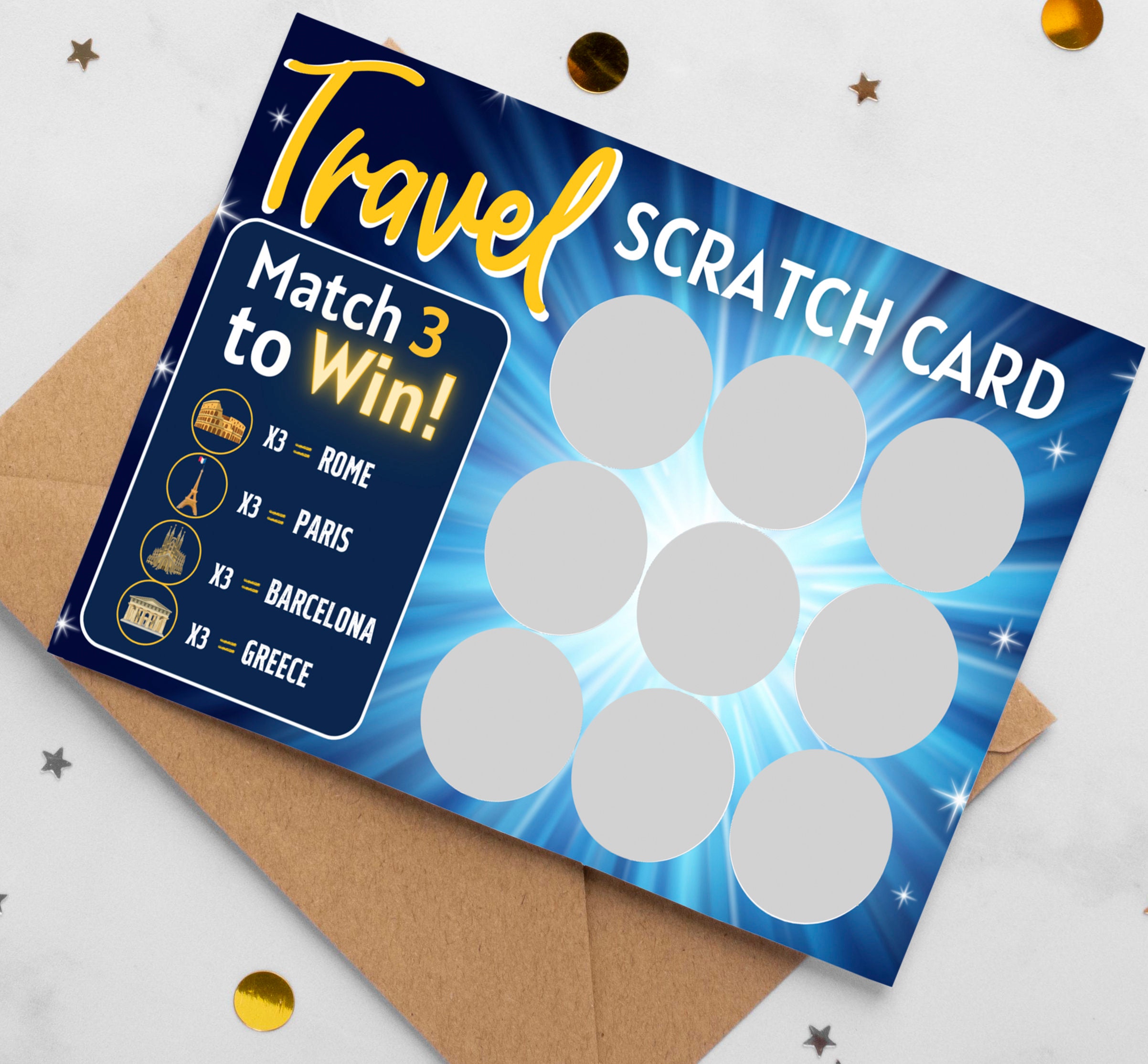Travel Scratch Card Surprise Gift Holidays Card Custom Etsy UK
