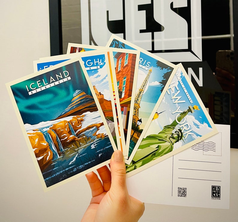 Travel Postcards World Postcards Postcard Print Gift Idea Retro Postcards Vintage Travel Postcard image 2