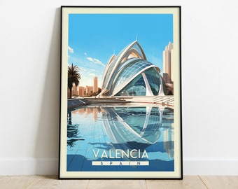 Wall Art Valencia Print Spain Travel Poster Illustration Valencia Postcard Birthday Gift Idea Office Decor Places Printable ArtWork