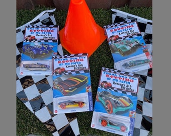 Personalized Race Car favors ~ Race Car Birthday ~ Hot Wheels Favors ~ Hot Wheel ~ Birthday Favors