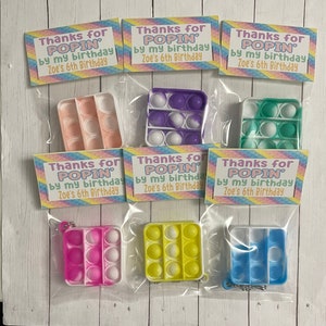 Personalized Pop-It Favor ~ Birthday Favor Pop-It Keychains ~ Pop Fidget It Toy Favor