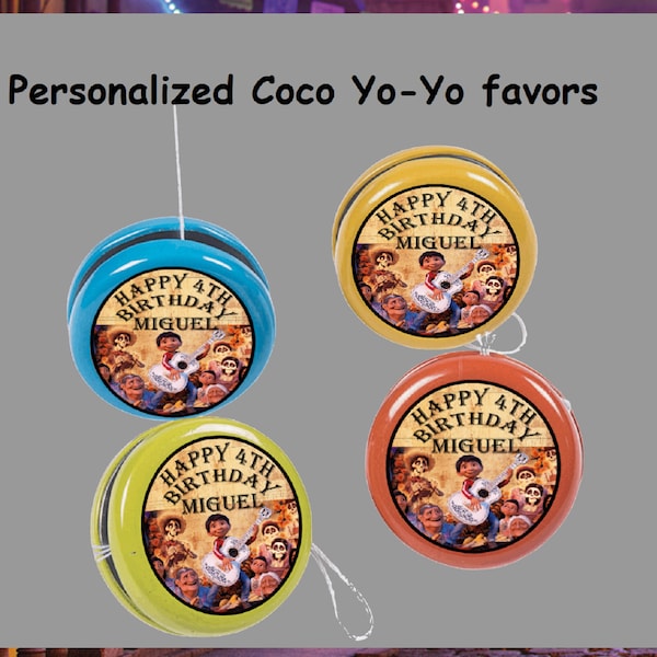 Personalized Coco Yo-Yo favors ~ Favors ~ Yo-Yo favors ~ Boy Or Girl ~ Birthday Favors