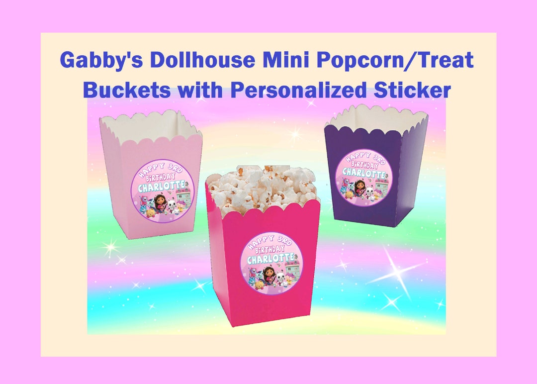 Gabby's Dollhouse Mini Popcorn/treat Buckets With Personalized Sticker ...