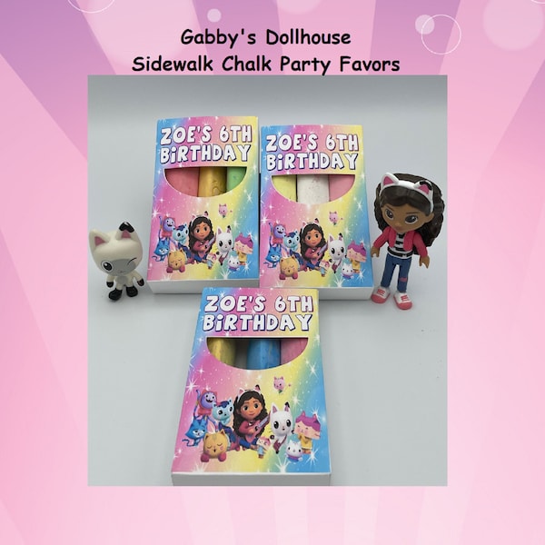 Gabby's Dollhouse Sidewalk Chalk ~ Gabby's Dollhouse Sidewalk Chalk favor ~ Gabby's Dollhouse ~ Party Favors ~ Birthday Favors