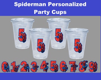 Spiderman Personalized Party Cups ~ Favors ~ plastic cups ~ Boy Or Girl ~ Birthday Favors