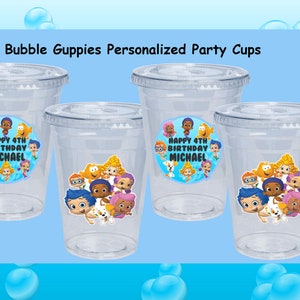 Bubble Guppies Personalized Party Cups ~ Favors ~ plastic cups ~ Boy Or Girl ~ Birthday Favors