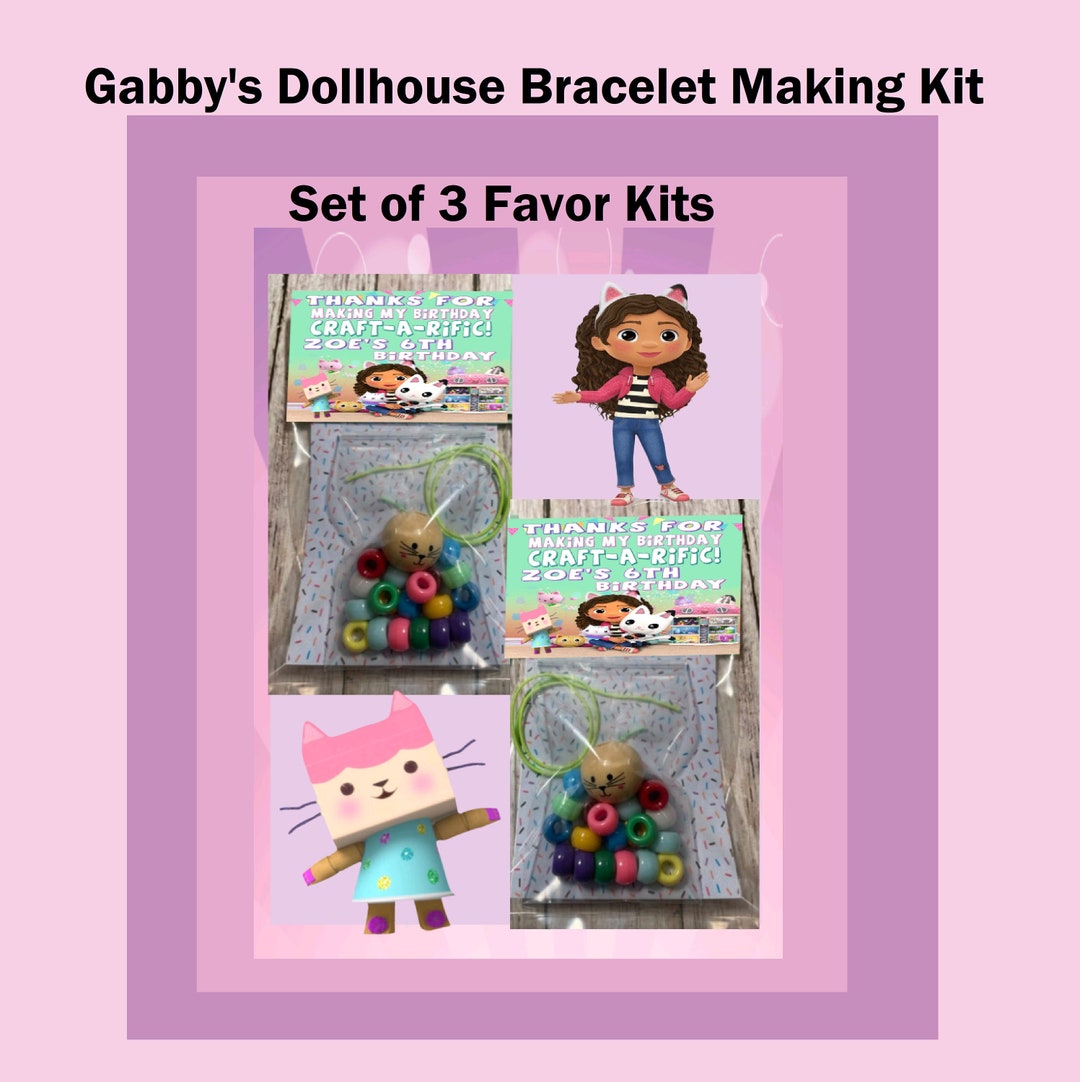 Gabby's Dollhouse Bracelet Making Kit Set of 3 Favors Gabby's Dollhouse