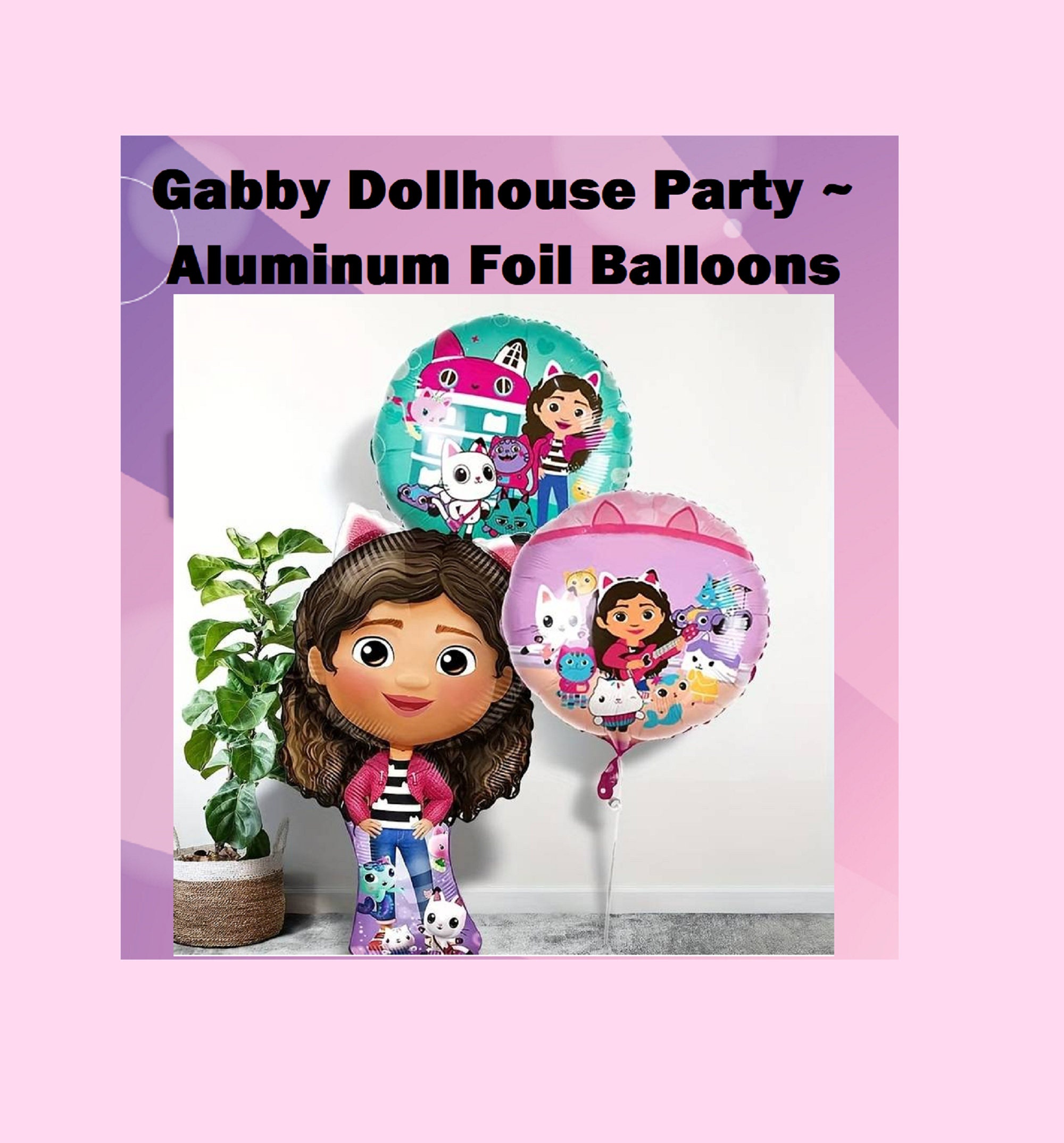 Ballon métallisé géant de Gabby et la maison magique pour fête d' anniversaire