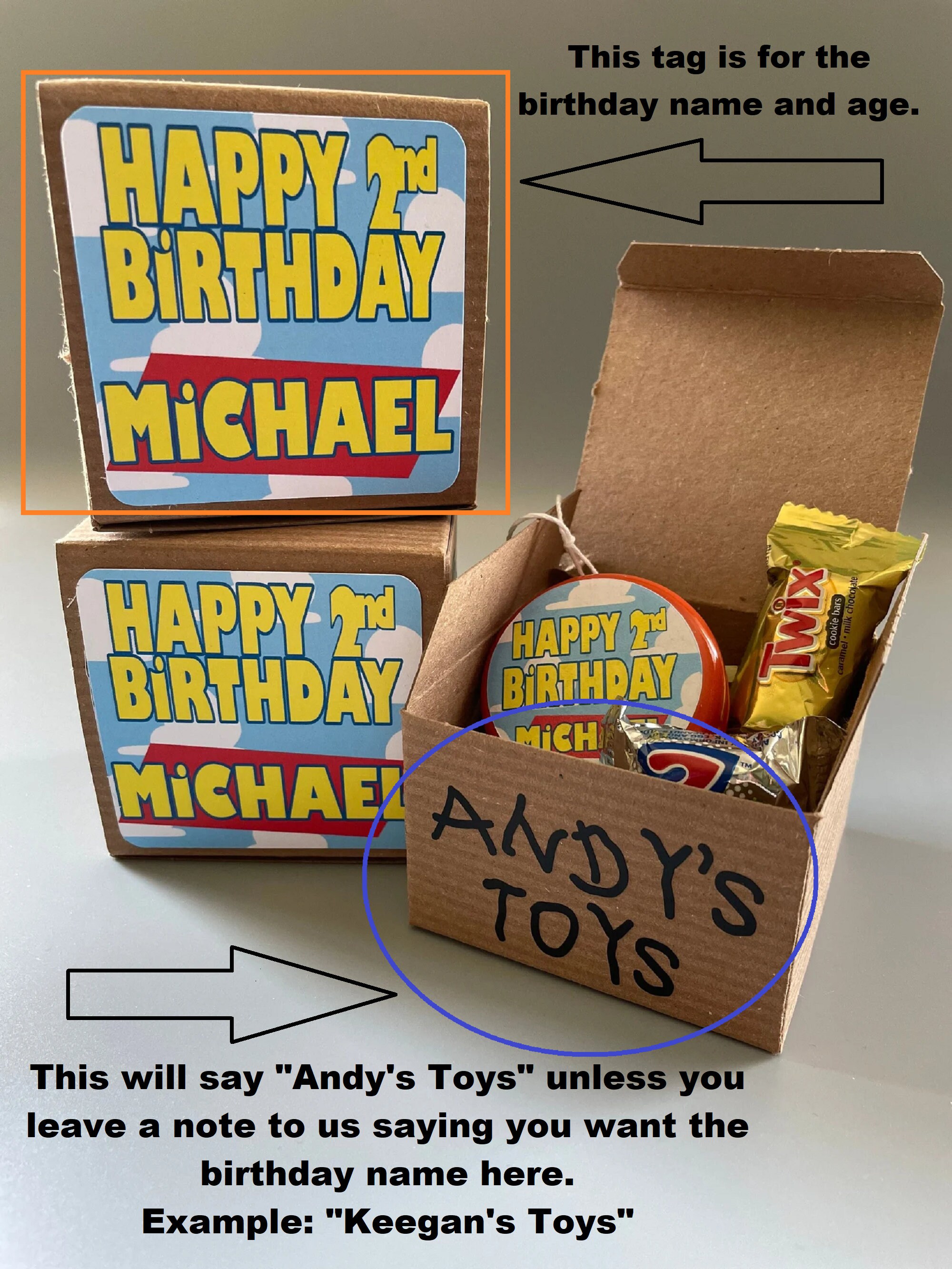 Personalized andy's Toys Toy Story Favor Box Etsy
