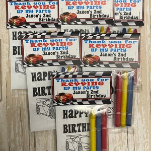 Personalized Color favors ~ Race Birthday ~ Favors ~ Crayon favors ~ Hot Wheel ~ Birthday Favors