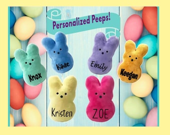 Personalized Plush Peep Bunnies ~ Easter Peeps Bunny Plush ~ Personalized Peeps Bunnies ~ Mini Peeps Plush ~ Easter Basket Plush