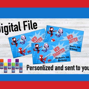 Digital File ~ You Print ~ Personalized Spidey and his Amazing Friends WEB SHOOTERS Download File ~ Favors ~ WEB favors ~ Birthday Favors