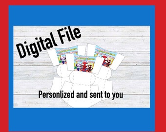 Digital File ~ You Print & Assemble ~ Personalized Spidey and His Amazing Friends Snack or Popcorn Box Favors ~ Birthday Favors