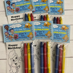 Personalized Bubble Guppies Color favors ~ Favors ~ Crayon favors ~ Boy Or Girl ~ Birthday Favors