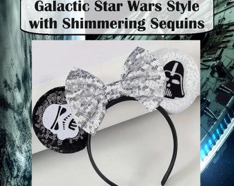 Star Wars Darth Vader and Stormtrooper Headband ~ Star Wars Headband ~ Darth Vader and Stormtrooper Ears