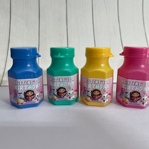 Personalized Gabby's Dollhouse Mini Bubbles ~ Bubbles ~ Party Favors ~ Boy Or Girl ~ Birthday Favors