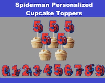 Personalized Spiderman Cupcake Picks ~ Cupcake Picks ~ Food Picks ~ Boy Or Girl ~ Birthday Picks