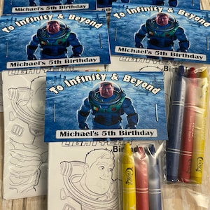 Personalized LIGHTYEAR favors ~ Buzz Lightyear Favors ~ Crayon favors ~ Boy Or Girl ~ Birthday Favors
