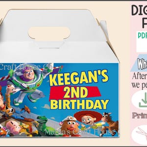 Personalized Toy Story Favor Box ~ PDF ~ Favors Gable Box ~ Boy Or Girl ~ Birthday Favors