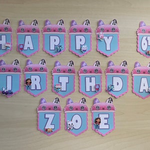 Gabby's Dollhouse Birthday Banner ~ Personalized Gabby's Dollhouse Birthday Banner ~ Banner ~ Gabby's Dollhouse Birthday