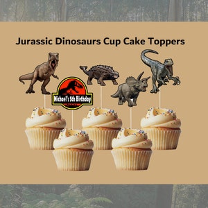 Personalized Jurassic Dinosaurs Cupcake Picks ~ Cupcake Picks ~ Food Picks ~ Boy Or Girl ~ Birthday Picks