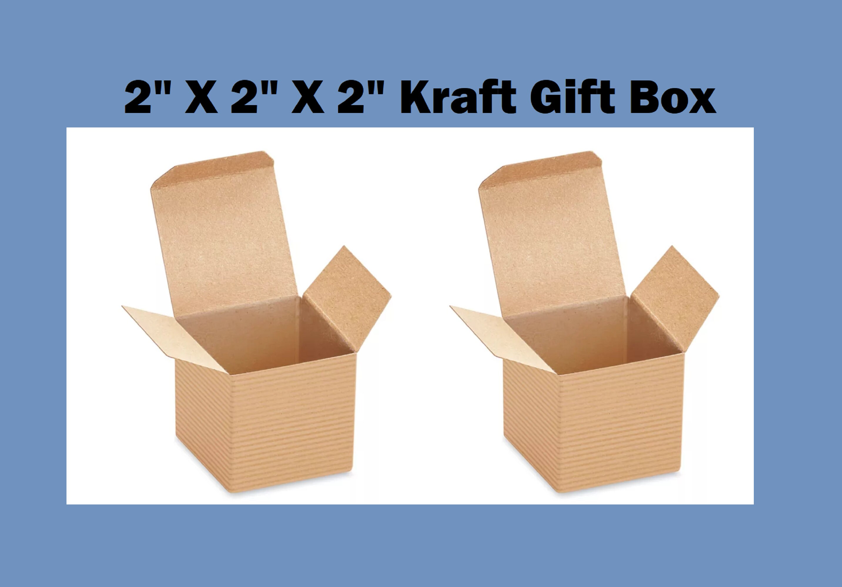 100ea - 2 x 2 x 4 Kraft Gift Box Width 2 inch by Paper Mart