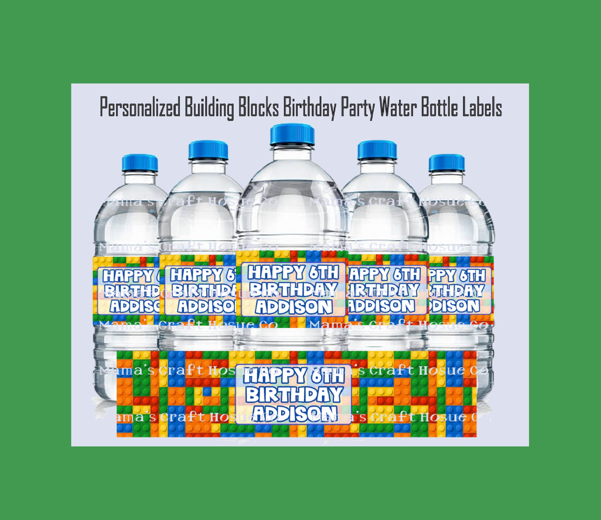 Building Blocks Birthday Water Bottle Labels - 24 Pack Of Colorful Stickers For Kids Party Favors - View #8
