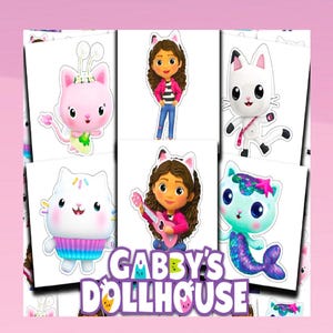 Set of 8 ~ Gabby’s Dollhouse Temporary Tattoos ~ Gabby’s Dollhouse Favor ~ Party Tattoos ~ Boy Or Girl ~ Birthday Favors