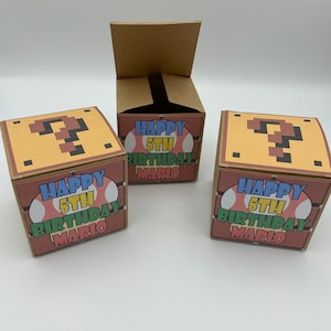 Personalized &quot;Mario Brothers&quot; favor box  ~ 2 Different Sizes ~ Favor Box ~ Party Favors ~ Birthday Favors