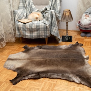 Reindeer Hide Rug | Natural Scandinavian Fur | Soft Fluffy Carpet | Nordic Wall Decor | Ethical Gift