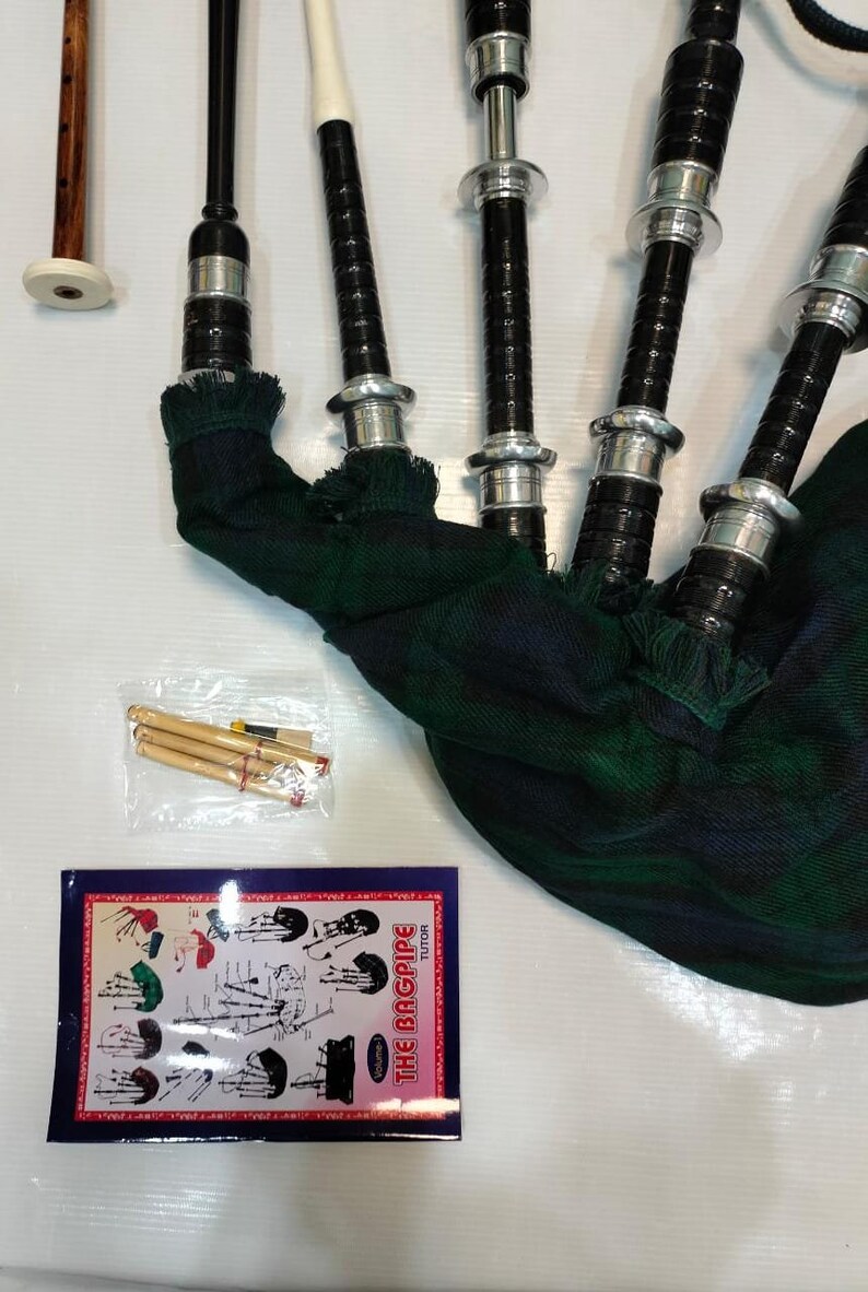 Bagpipes Beginner Full Set With Book Learn to Play Bagpipe Black Watch