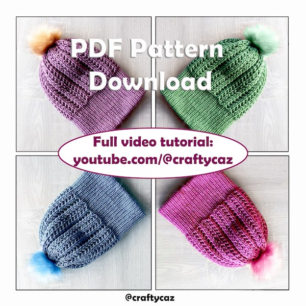 Trailing Ivy "Twin" Beanie Pattern for Circular Knitting Machines PDF PATTERN Addi 46 and Sentro 48 (Bonus patterns inc)