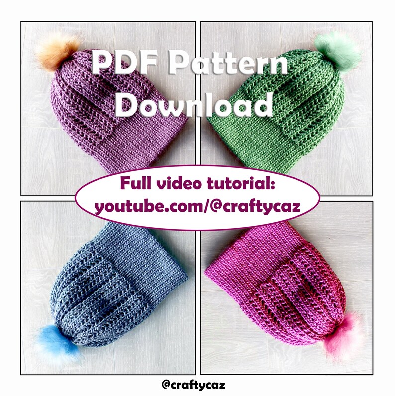 Trailing Ivy twin Beanie Pattern for Circular Knitting Machines PDF