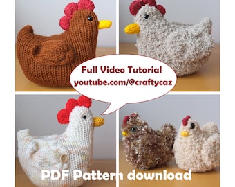 Cheeky Chicken Pattern in 3 sizes for Circular Knitting Machines PDF PATTERN DOWNLOAD in English Addi and Sentro