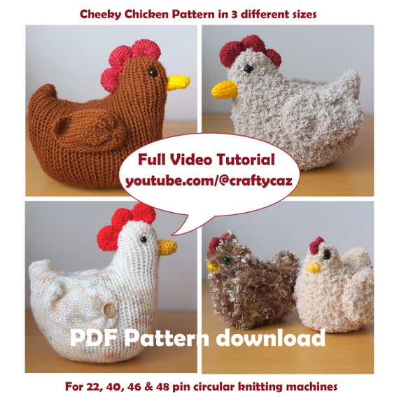 Cheeky Chicken Knitting Pattern for Circular Knitting Machines (PDF Pattern)